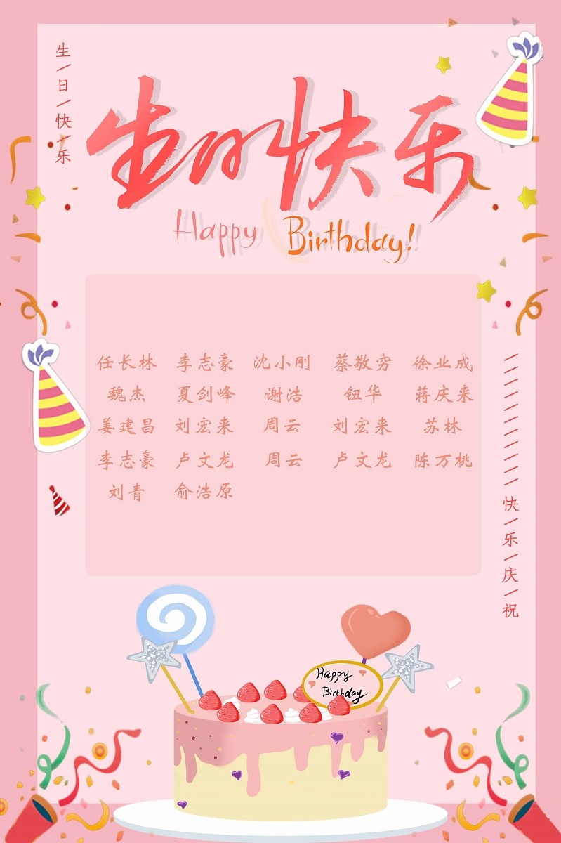 【生日祝福】恭祝08月生日的員工生日快樂！